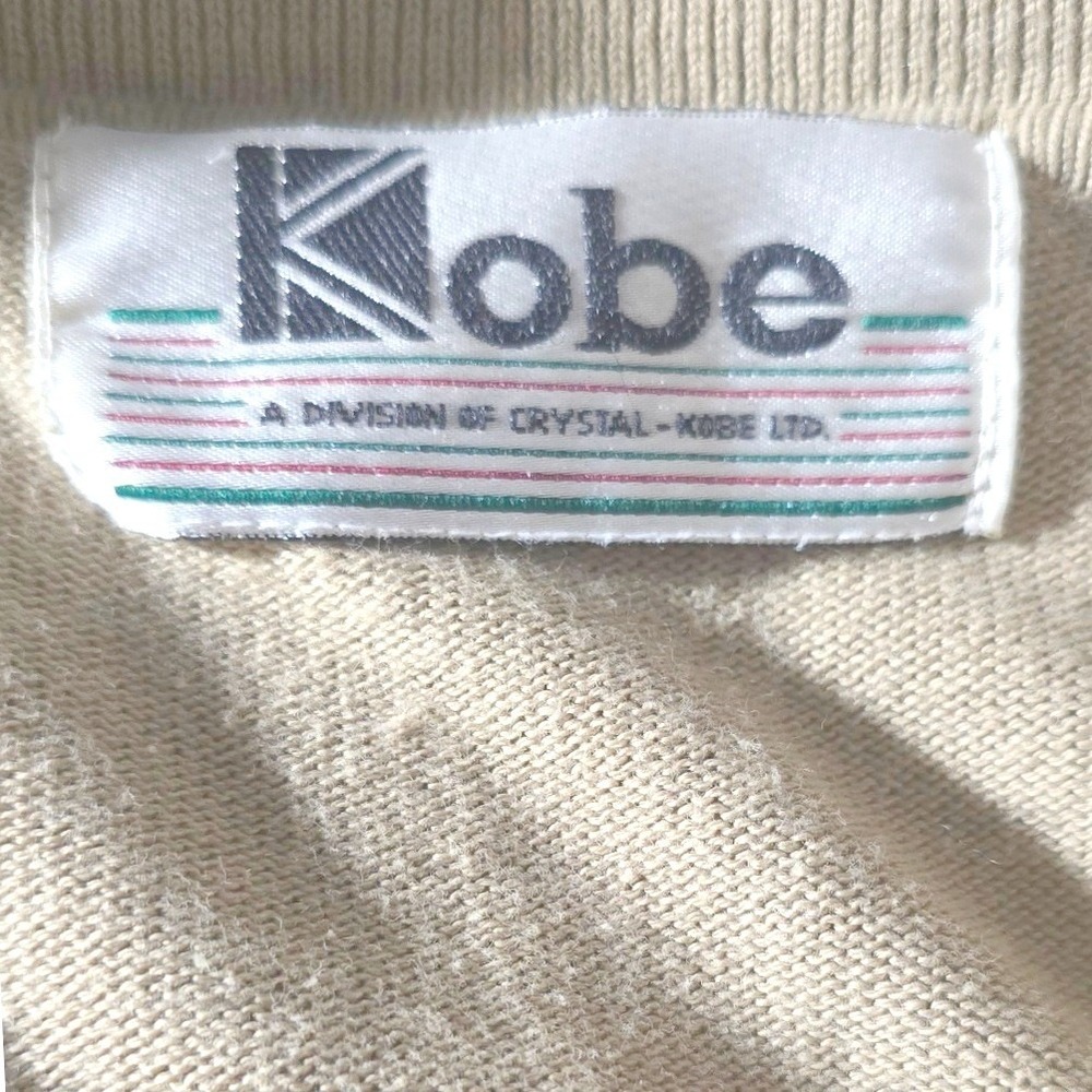 VTG 3X big tall Crystal-Kobe LTD long sleeve button collar cardigan sweater Tan - Picture 4 of 8